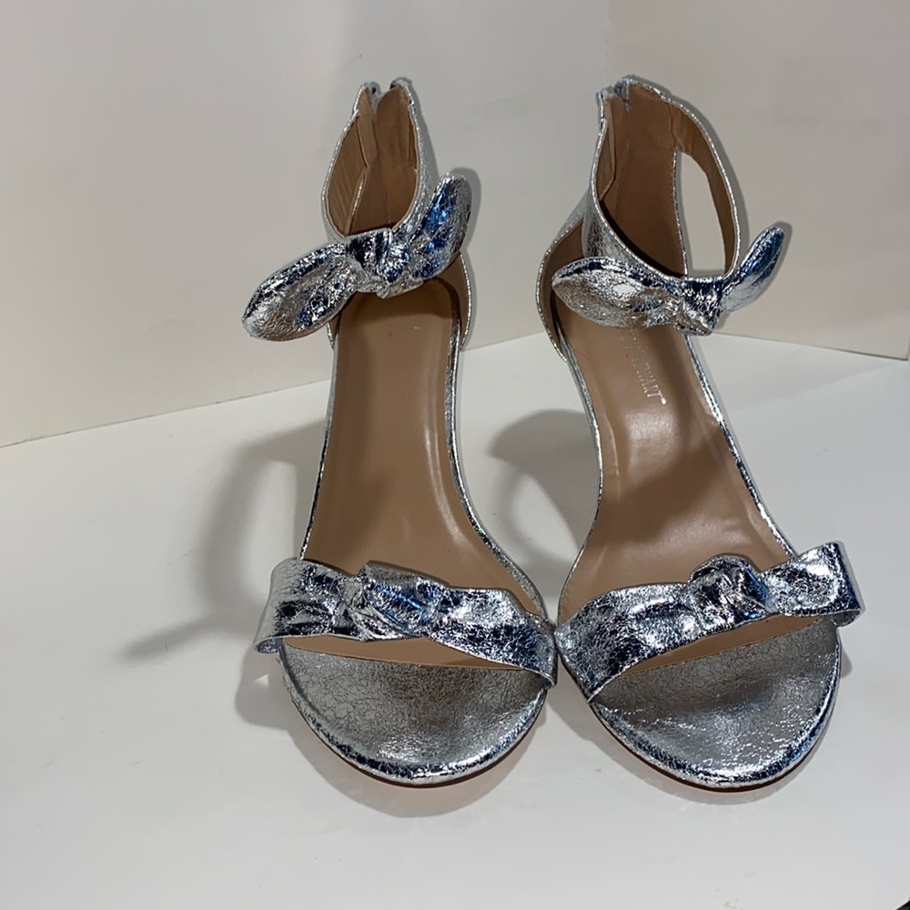 Silver kitten heels 12 W